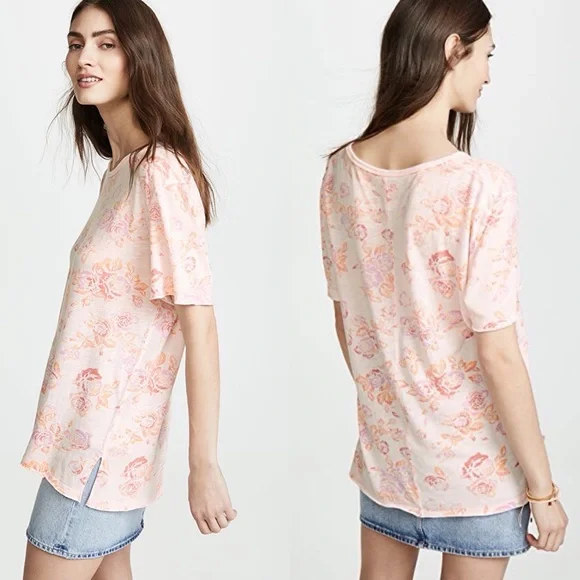 NEW Free People Tourist Tee Floral Soft Graphic Tee Shirt - Size XS S M - Picture 3 of 10